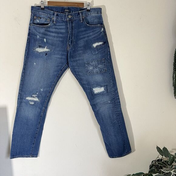 Polo Ralph Lauren Other - Polo Ralph Lauren Mens Jeans The Sullivan Slim Patchwork Blue Jeans Size 36 X 32